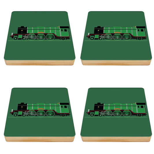 Flying Scotsman Bamboo Drinks Coasters Set of 4