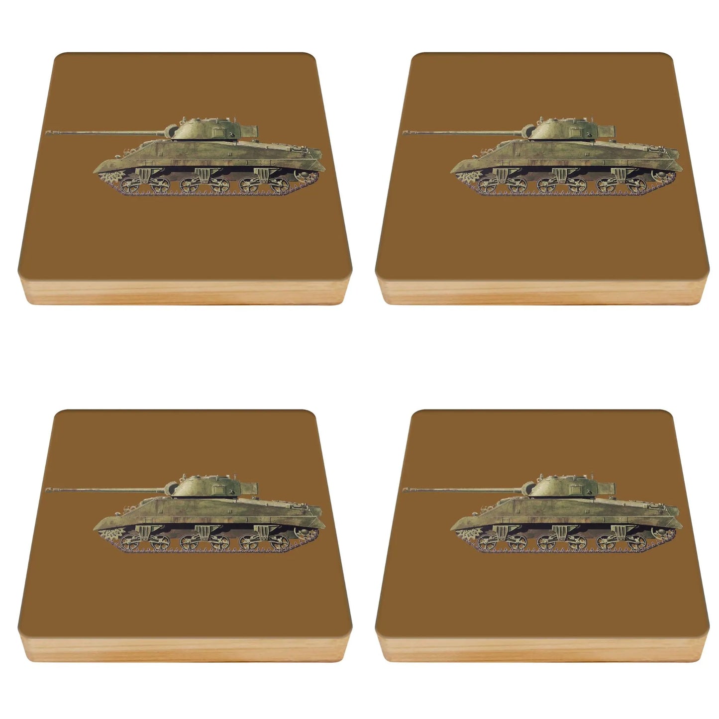 Tanks Bamboo Drinks Coasters Set of 4