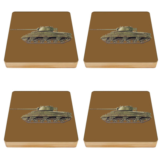 Tanks Bamboo Drinks Coasters Set of 4