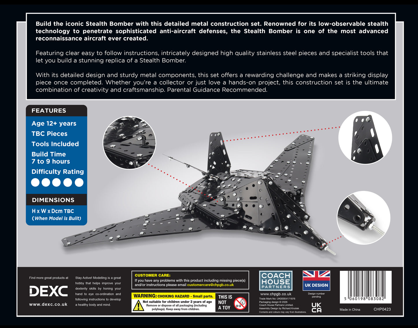Stealth Bomber Metal Construction Set