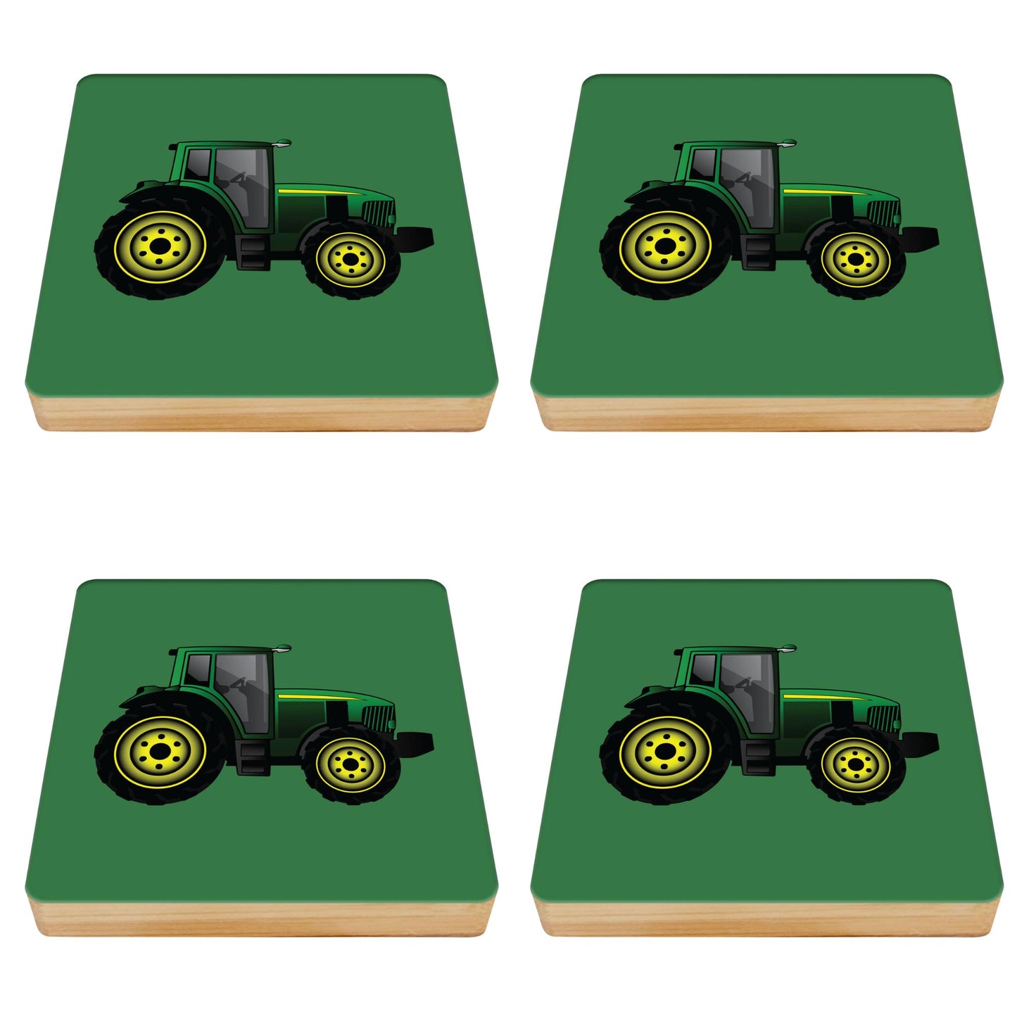 Tractor Bamboo Drinks Coasters Set of 4