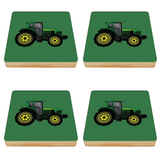 Tractor Bamboo Drinks Coasters Set of 4