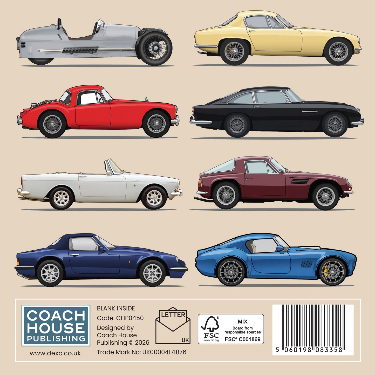 British Sports Cars Greetings Card