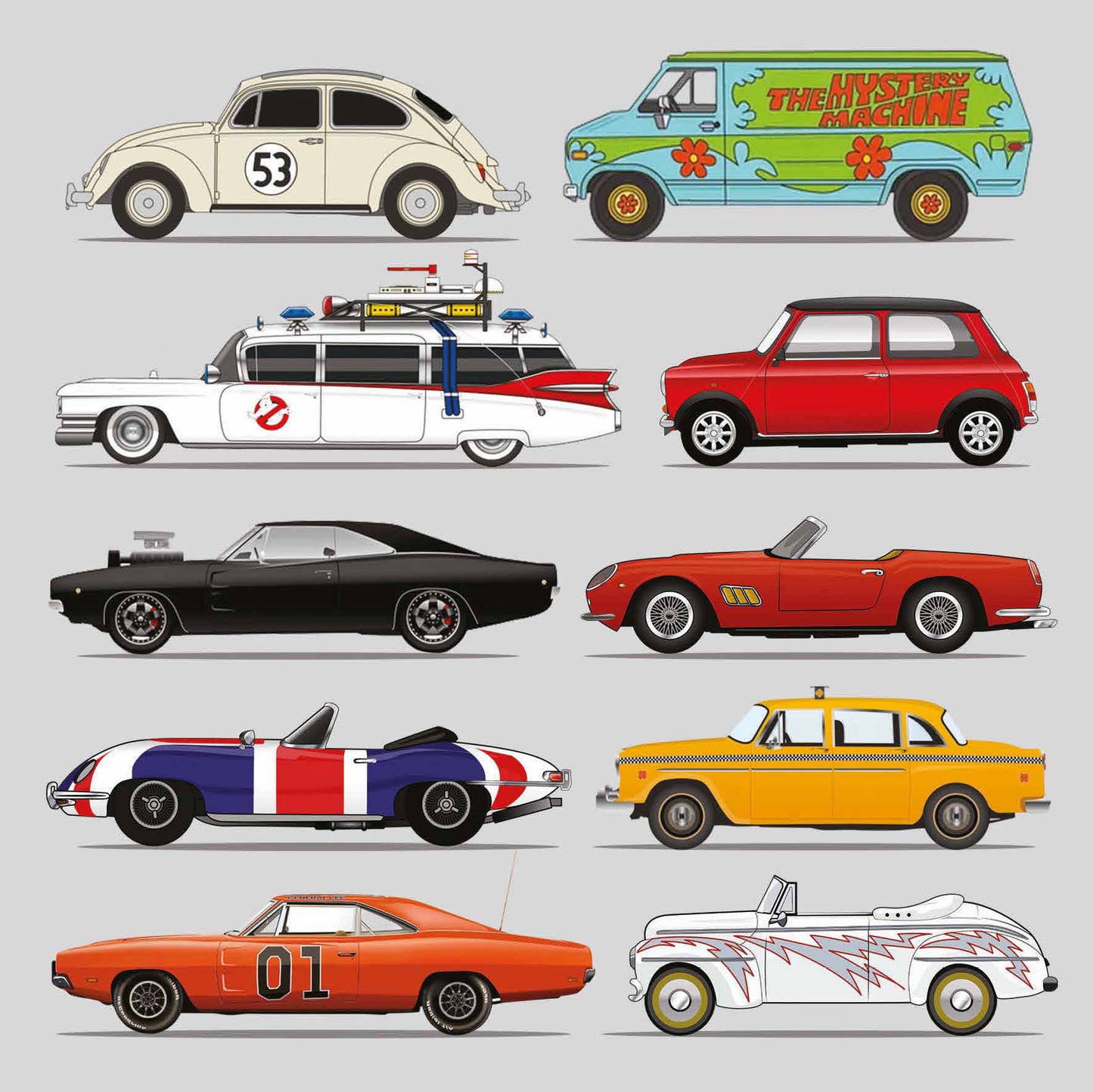 TV Cars Greetings Card