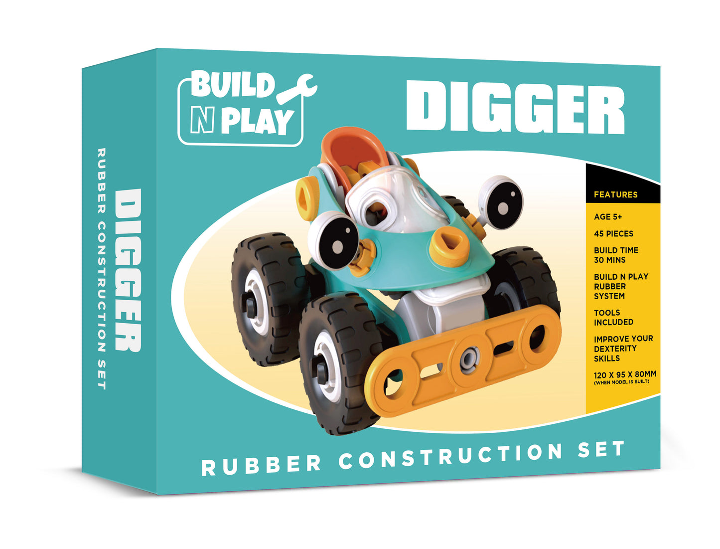 Digger Build n Play Rubber Construction Set