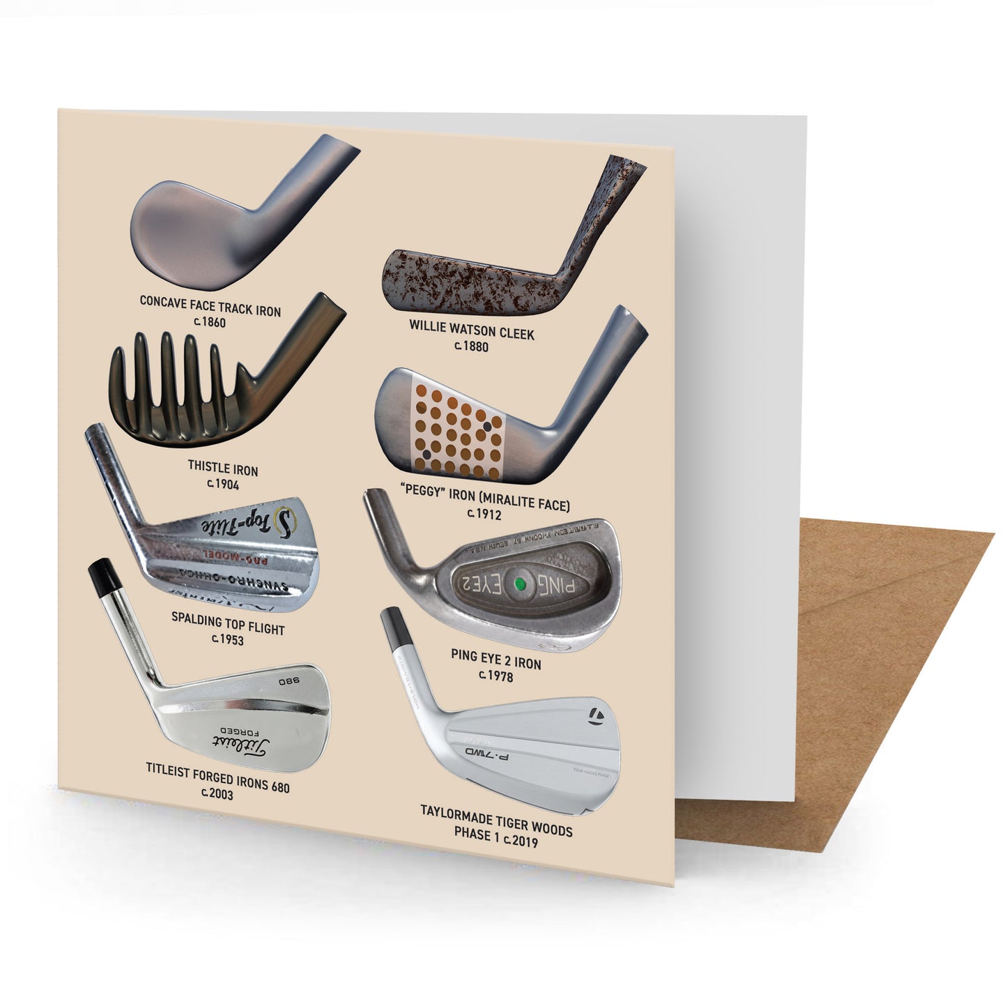 Vintage Golf Clubs Greetings Card