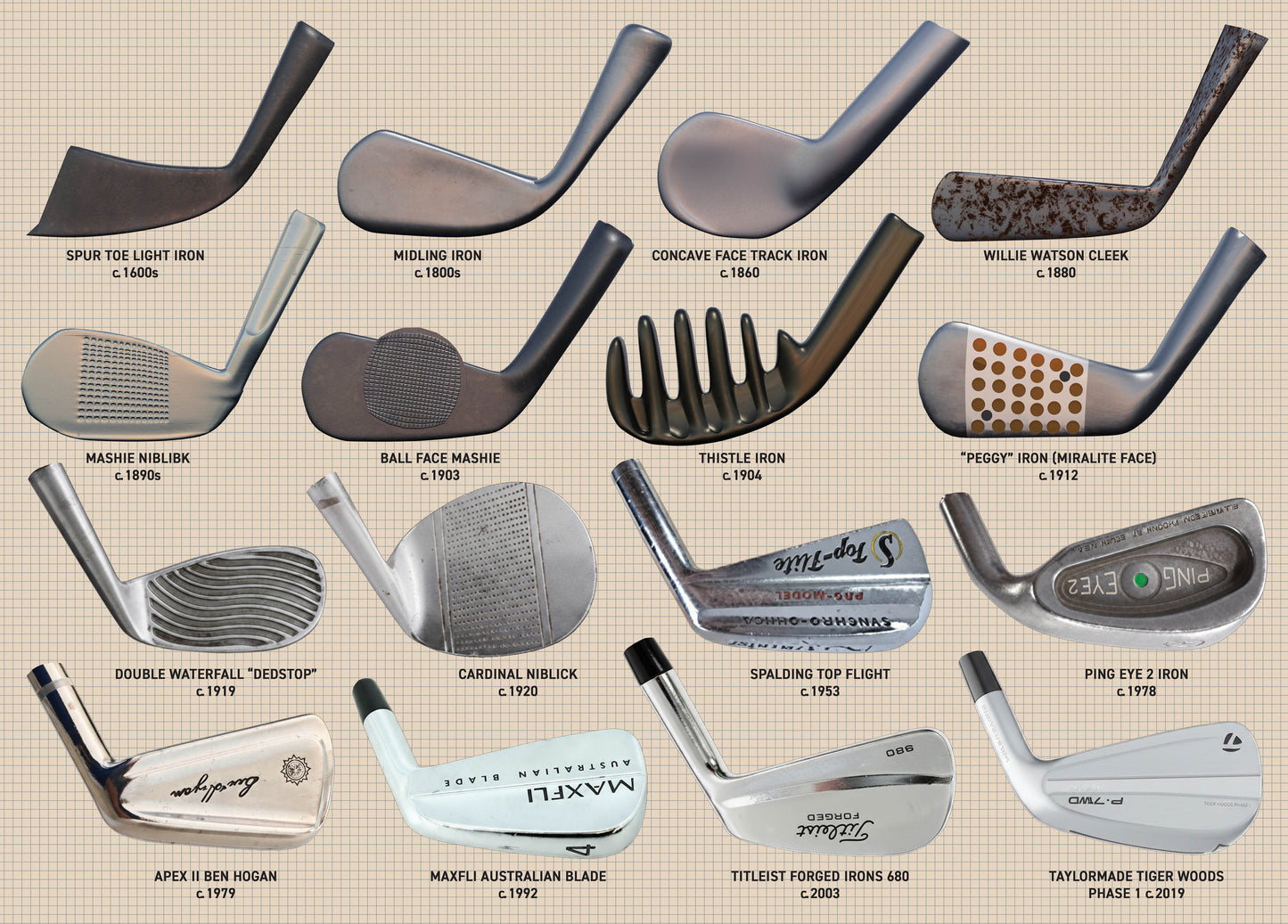 Vintage Golf Clubs 1000 Piece Jigsaw
