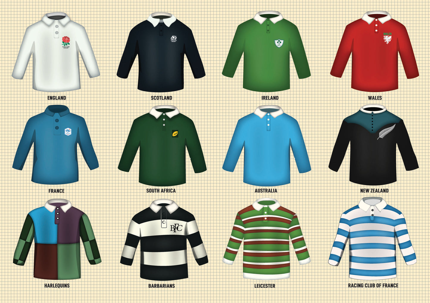 Rugby Shirts 99 Piece Jigsaw