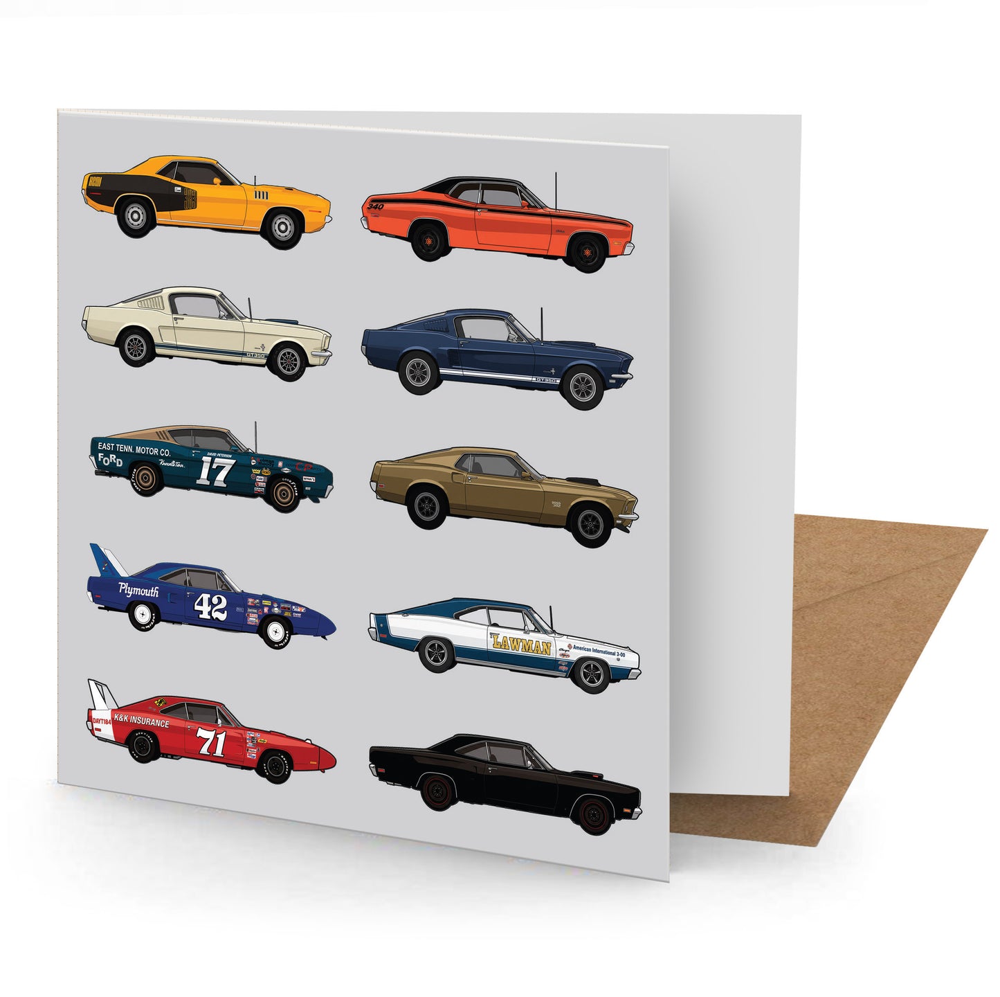 American Muscle Cars Greetings Card