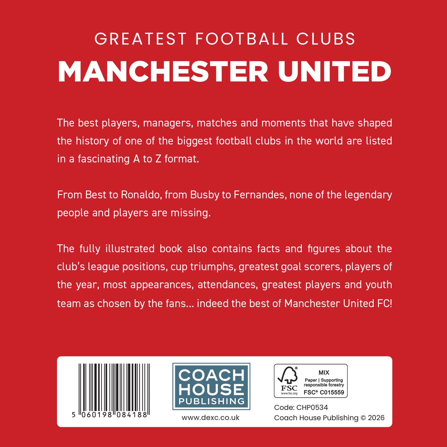 Greatest Football Clubs Manchester United Hardback Book