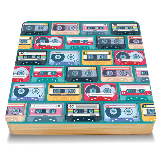 Cassette Tapes Bamboo Drinks Coaster