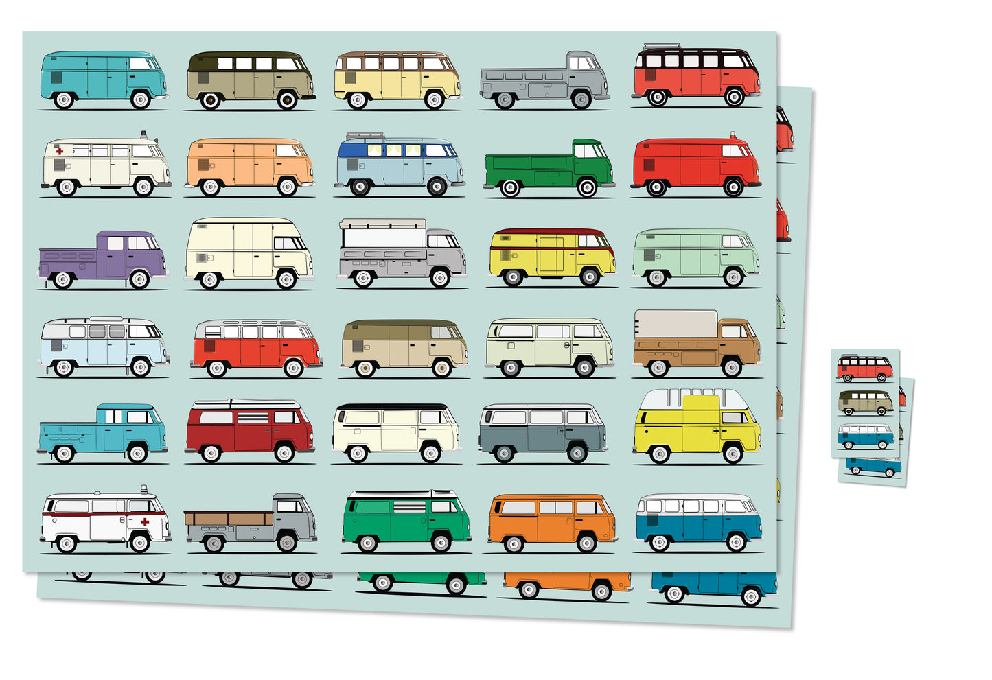 Camper Van Gift Wrap + Gift Tag x2