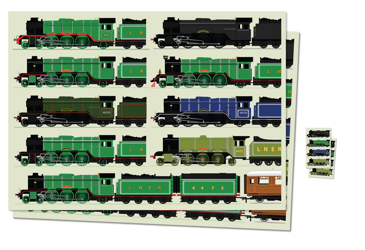 Flying Scotsman Gift Wrap + Gift Tag x2