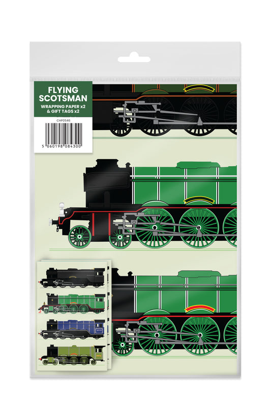 Flying Scotsman Gift Wrap + Gift Tag x2