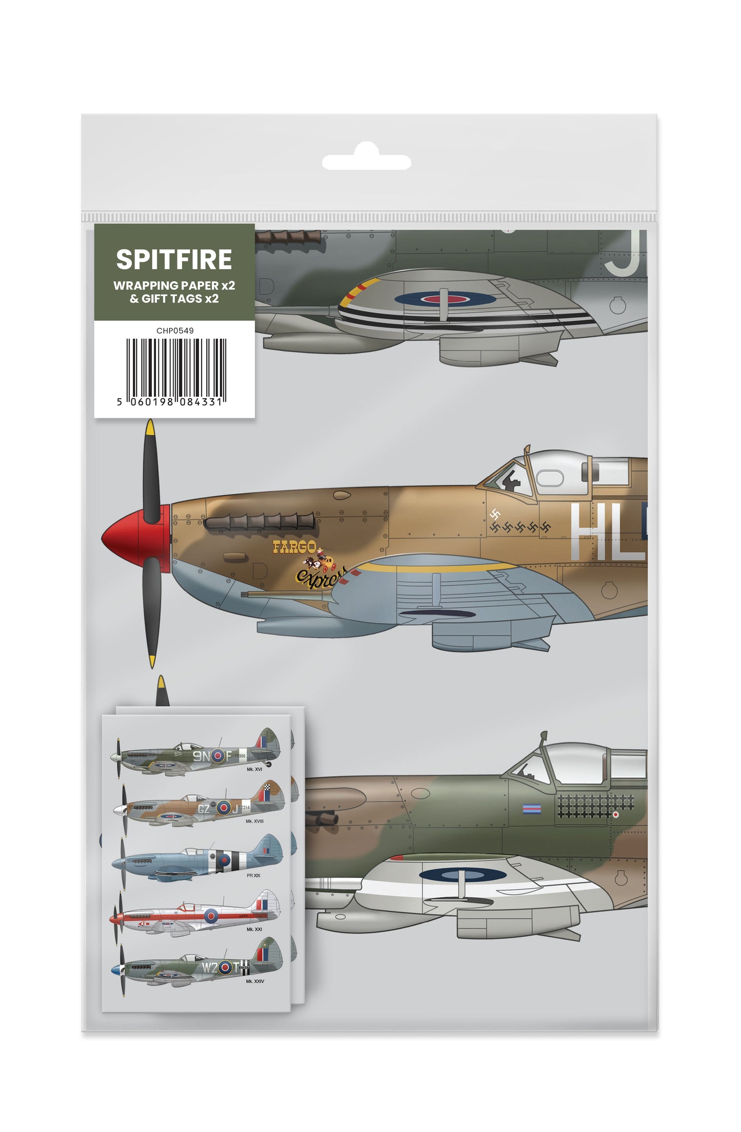 Spitfire Gift Wrap + Gift Tag x2