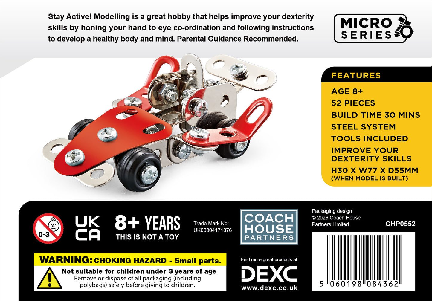 Micro Series Grand Prix Car Metal Construction Set