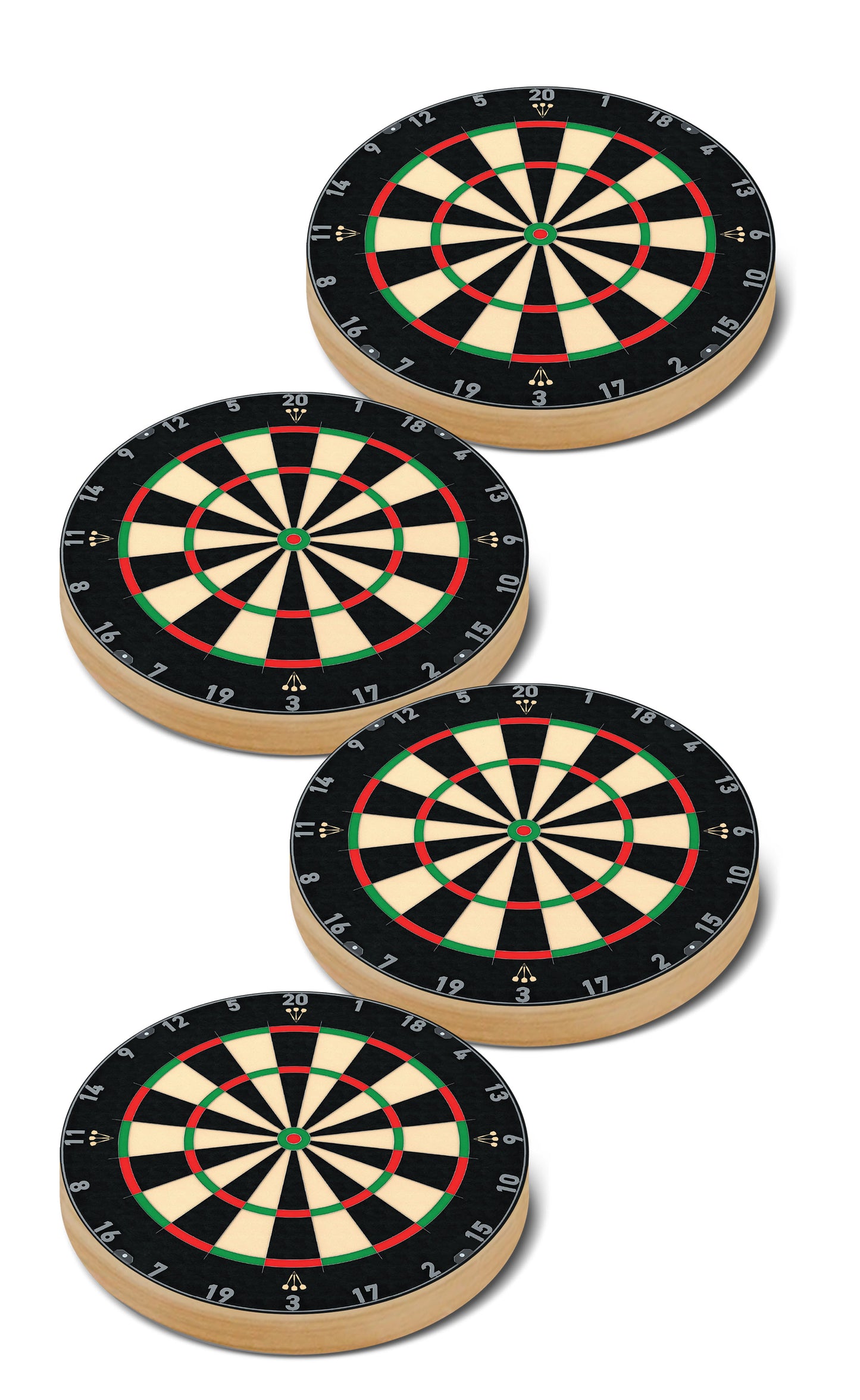 Dartboard Bamboo Drinks Coaster x4 Gift Set