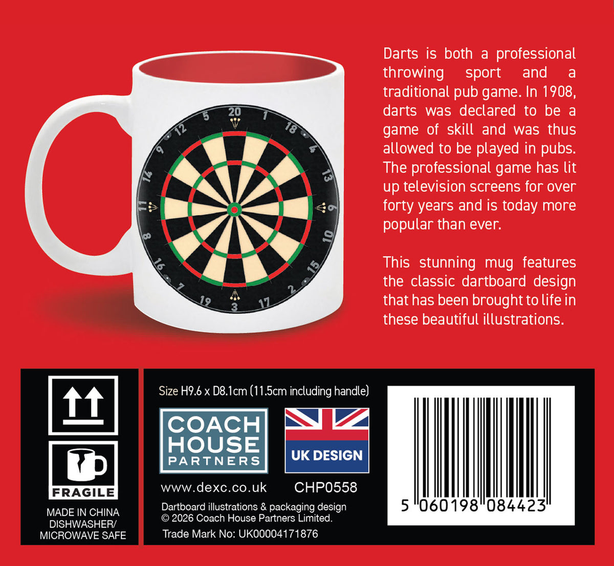 Dartboard Ceramic Mug with Gift Box (11oz)