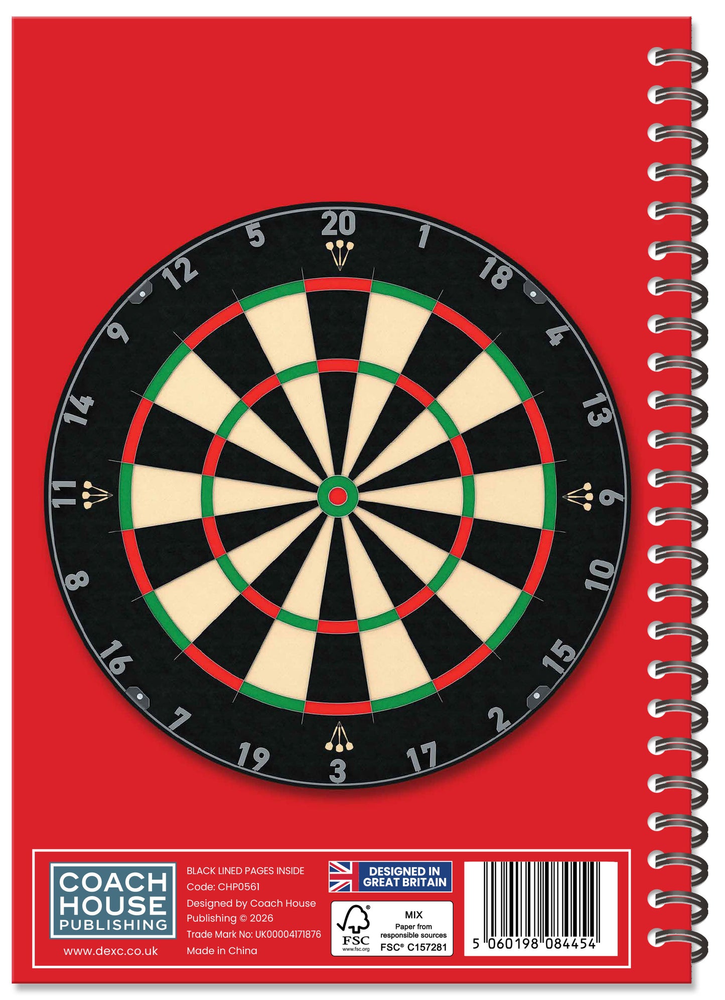 Dartboard Spiral Bound Notebook  (A5 Lined Pages)