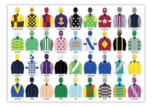 Vintage Jockey Silks A3 Print