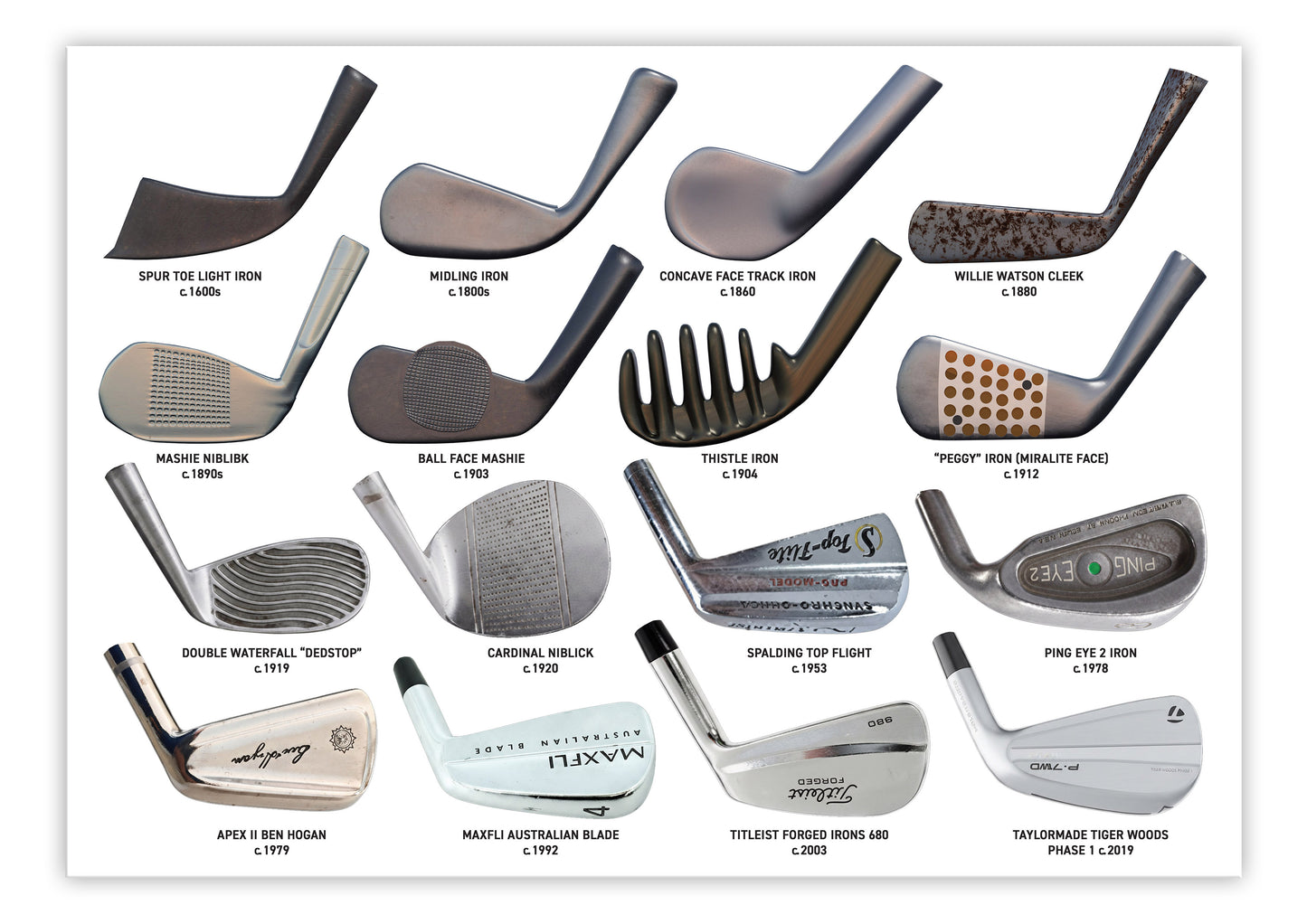 Vintage Golf Clubs A3 Print