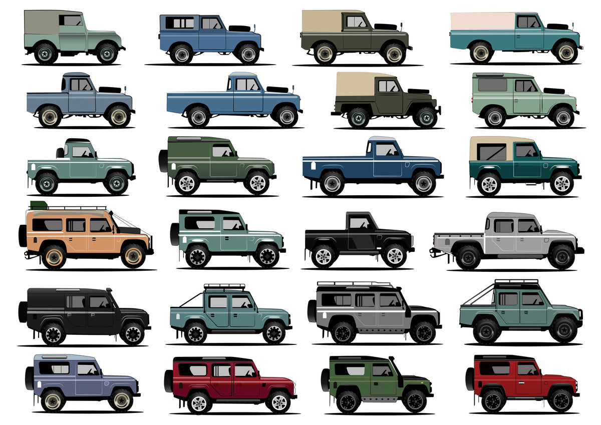 Land Rover Note Card Printable Land Rover A3 Print – DEXC